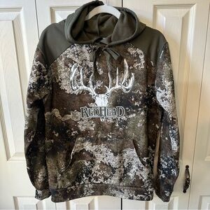 RedHead Camouflage Skull Hunting Hooded Sweatshirt Mens Size Small